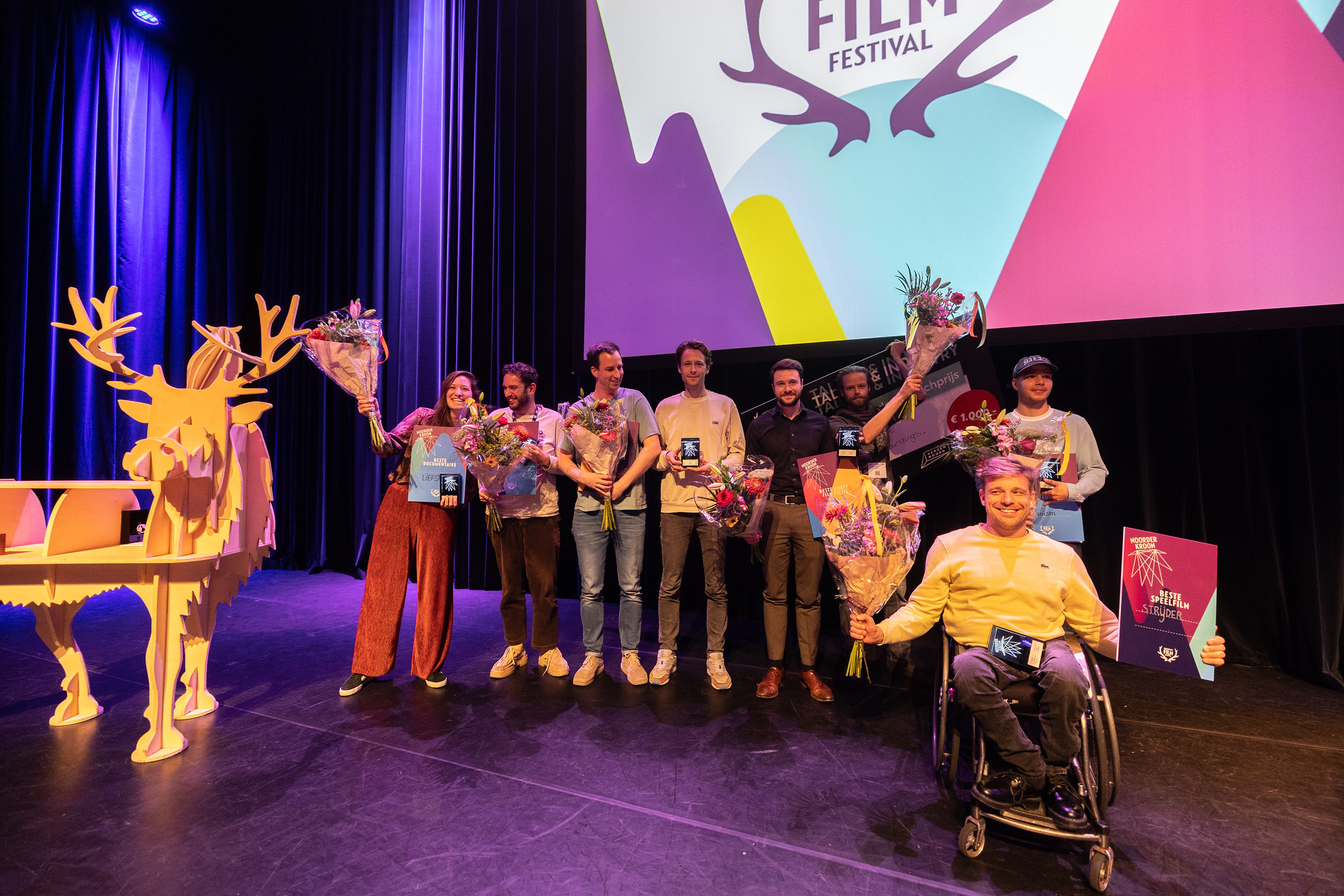 Noordelijk Film Festival Noorderkroon talent jonge makers filmmakers competitie wedstrijd uitreiking podium feestelijk film